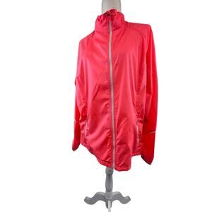 Danskin Now XXL 20 Windbreaker Jacket Neon pink orange zip up air vents